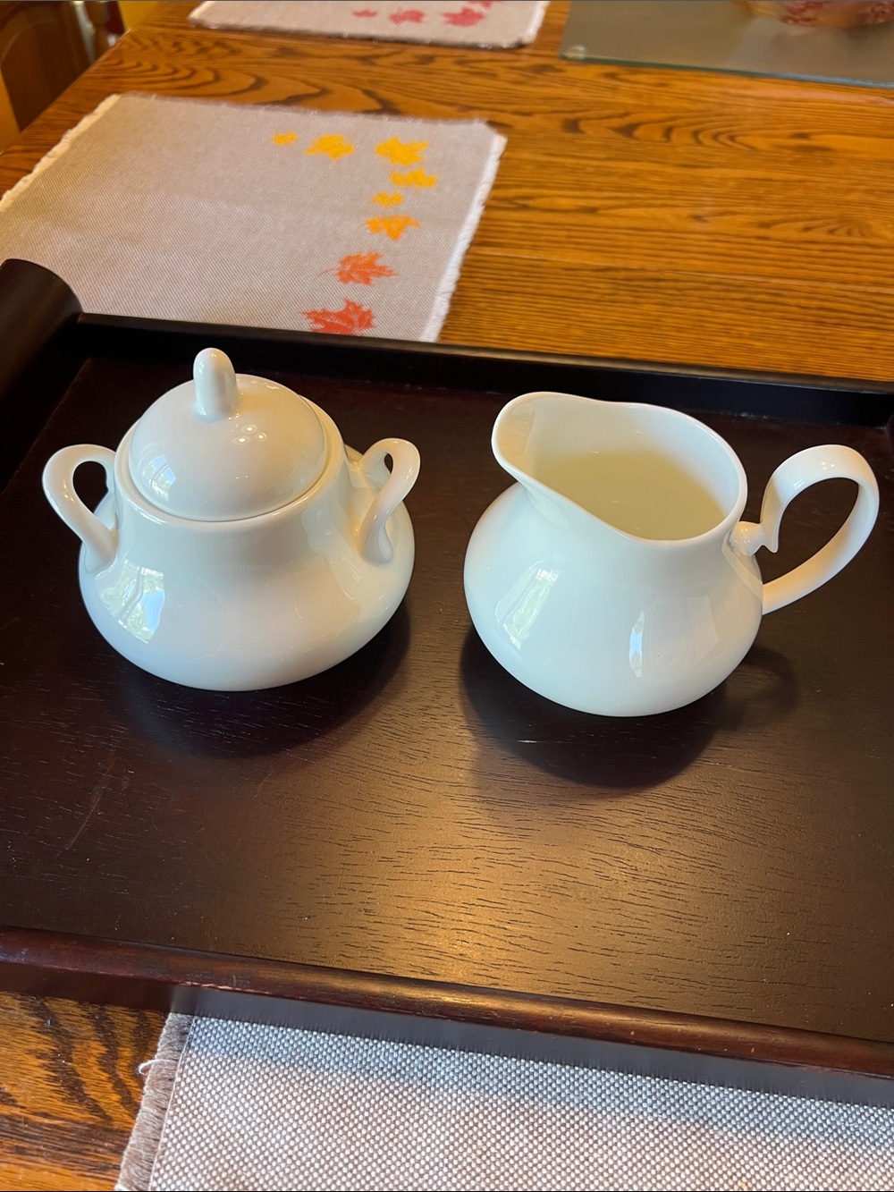 Nevaeh White Fitz & Floyd Porcelain Sugar and Creamer Set